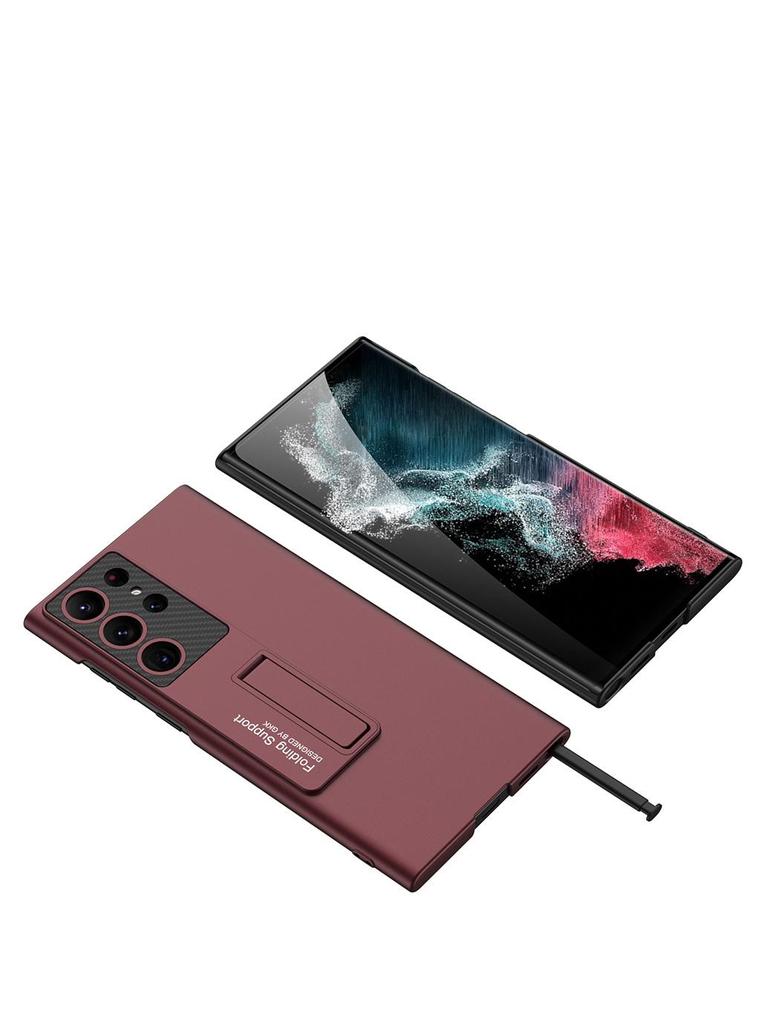 Kryt Samsung S23 Ultra s plným krytím proti pádu s kreativním stojánkem