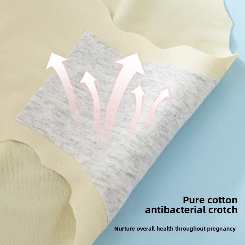 Female Spring and Summer Without Trace Ice Silk Pregnant Woman Low Waist Briefs