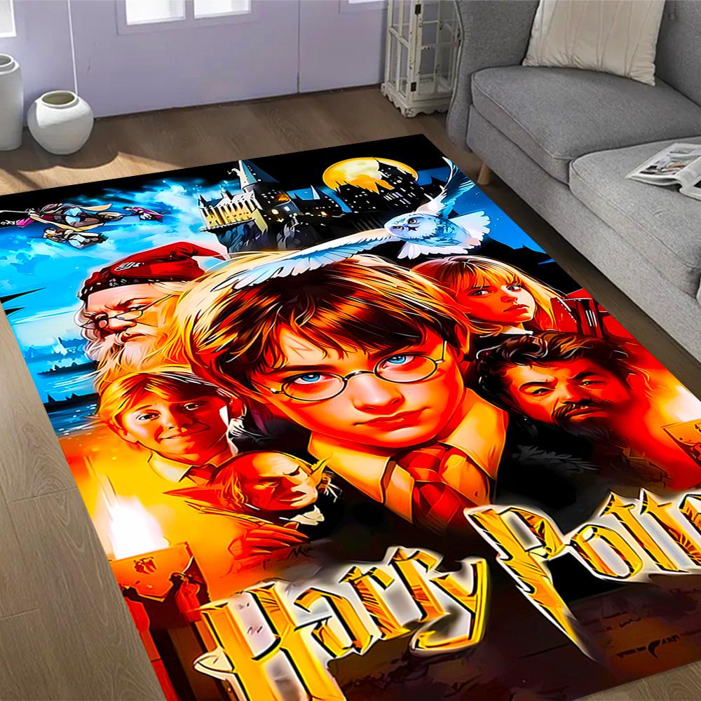 Harry Potter Hogwarts Themed Anti-Slip Rugs - Polyester Home Decor, Suitable for Bedrooms, Living Rooms, Doorways, Studios, and Decorations
