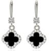 Emerald Stud Earrings with Leaves and Flowers In S925 Sterling Silver, Featuring Zircon Inlay and Metal Ear Hooks - Perfect for Women.