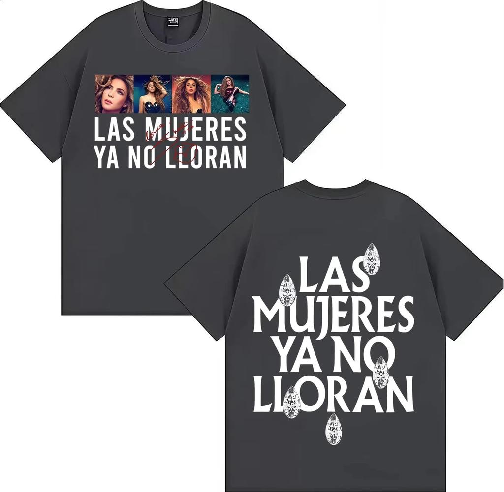Singer Shakira Las Mujeres Ya No Lloran Merch Tshrit Unisex Women Streetwear Casual Tshrits Popluar Music ONeck Pure Cotton Top