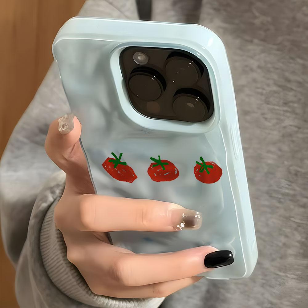 Hand-drawn Tomato Protective Phone Case For iPhone 17 Air 16 15 13 12 11 Pro Max Pro Plus Anti-Shock Slim Fit Carcasa Cover