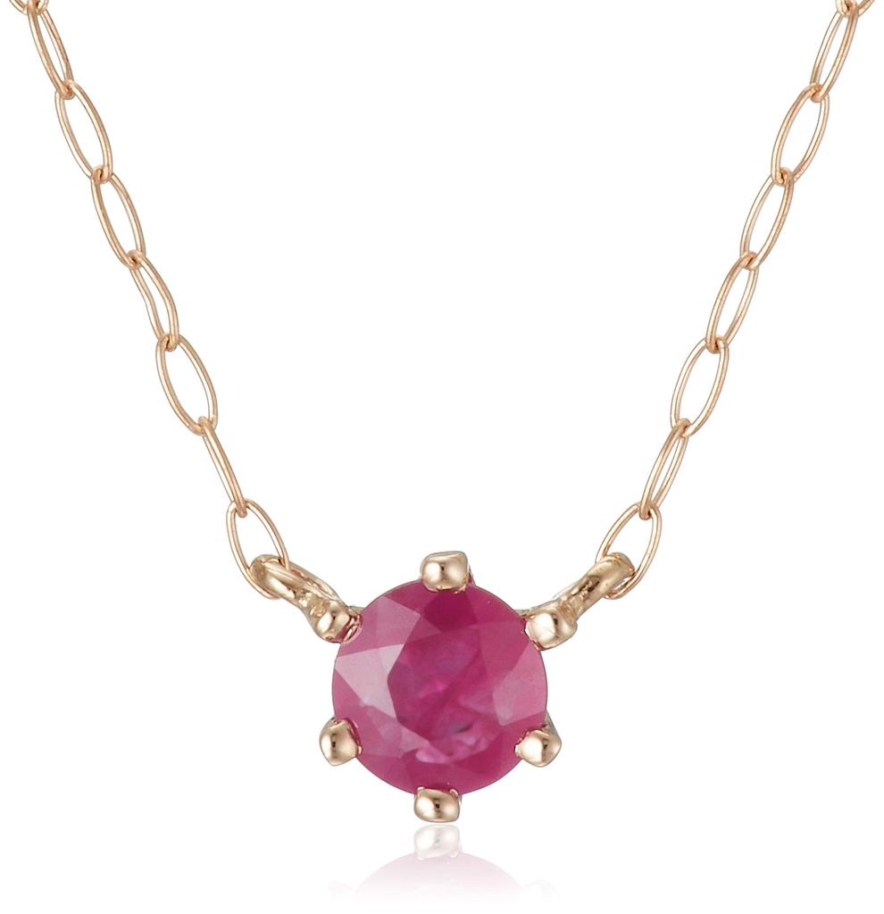 ESTELLE July Birthstone Ruby Necklace in 18K Pink Gold [WEB Exclusive] (0351-9588-0014-0000)
