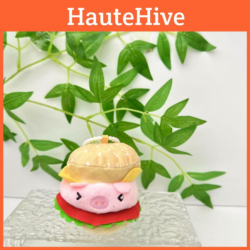 Burger Animal Doll With Capybaras Dogs Pigs Chickens Designed Pendant Keychain