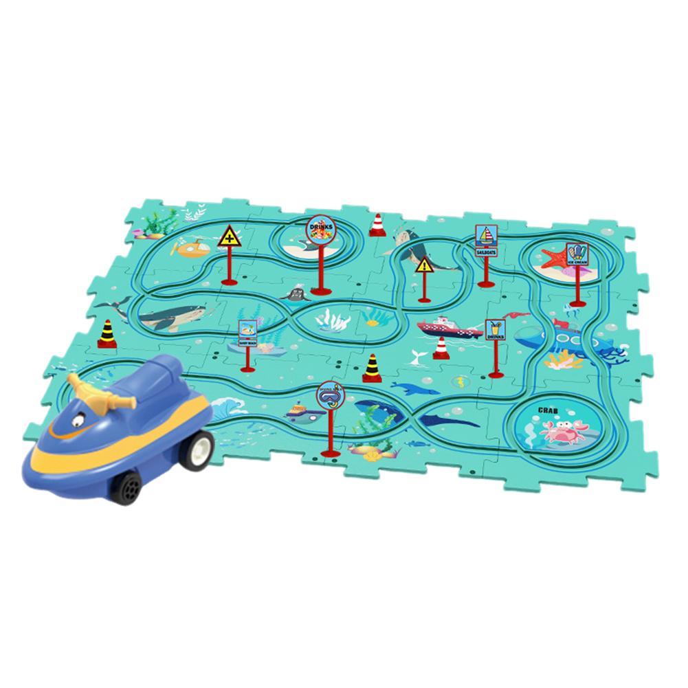 Montessori Toys DIY Assembling Electric Trolley Rail Car Building Toys Early Education Hand Eye Coordination for Kids Children
