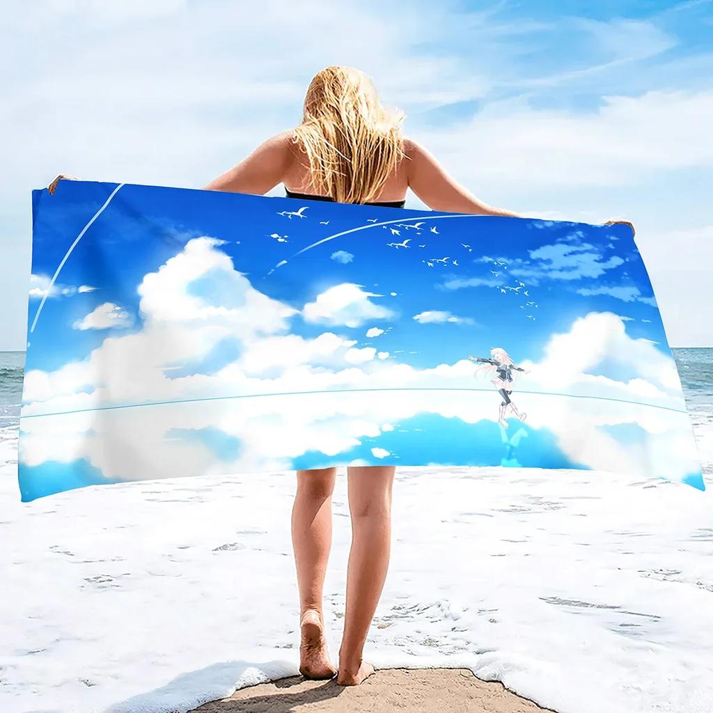 Serviettes de Plage Sky pour Adultes et Serviettes de Piscine Absorbantes en Velours avec Serviette de Plage Légère à Séchage Rapide Serviette de Natation d'Été