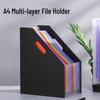 A4 Vertical Accordion File Organizer - Rainbow Desktop Storage Folder for Students and Office Use