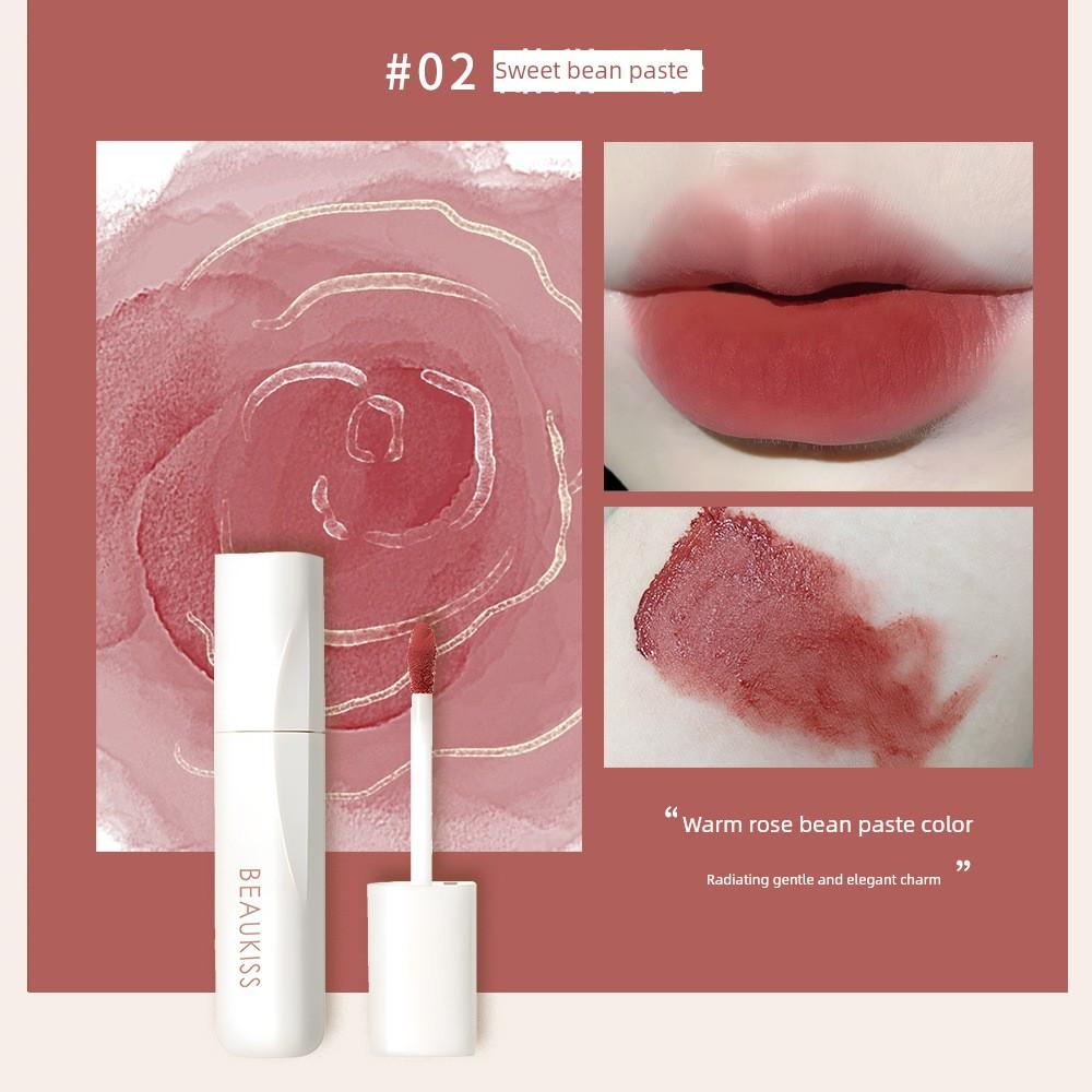 Bk Lip Mud, Long-Lasting, Non-Fading, Waterproof, Whitening Matte Lip Glaze, Student-Friendly, Non-Stick Cup Lipstick, Dual-Use for Lips and Cheeks