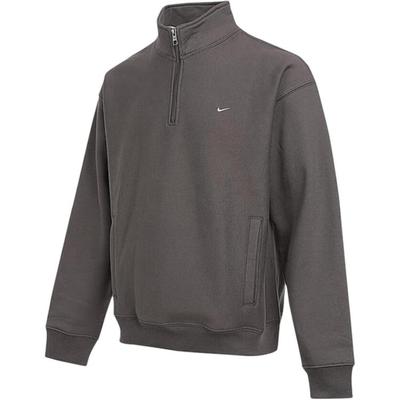 AS M NL Solo Swoosh BB Quarter Zip Fleece Pullover Sweatshirt Men Cave Stone Black HV1095-289