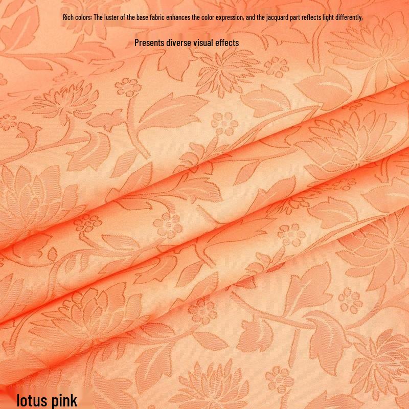 Lotus Texture Dark Pattern Jacquard Fabric for Handbags & Cosplay Hanfu