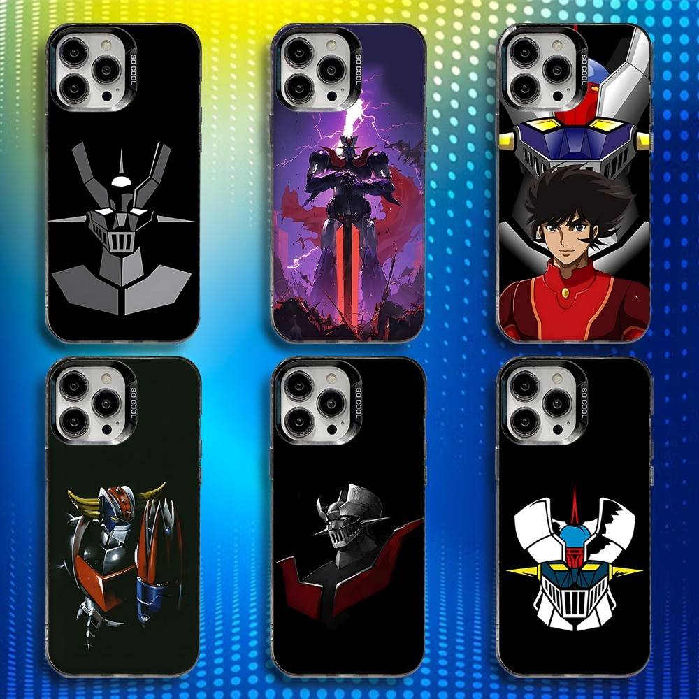 M-Mazinger Z Robot Phone Case For iPhone 17,16,15,14,13,12,X,8,Pro,Max,Plus,E,SE4,Air,Mini IMD Matte Black