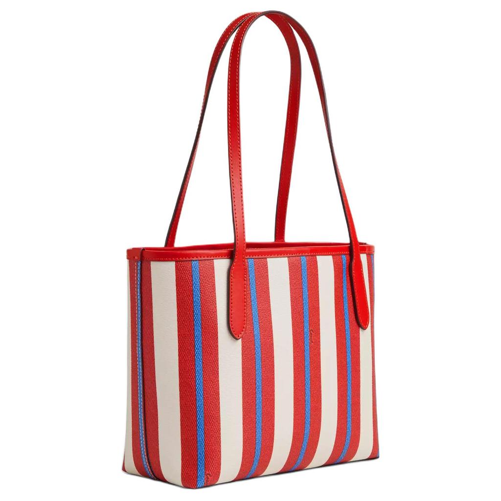 Coach City 23 Striped Design Logo Tote Bag Women tote bags Red Blue CT824-SVCAH