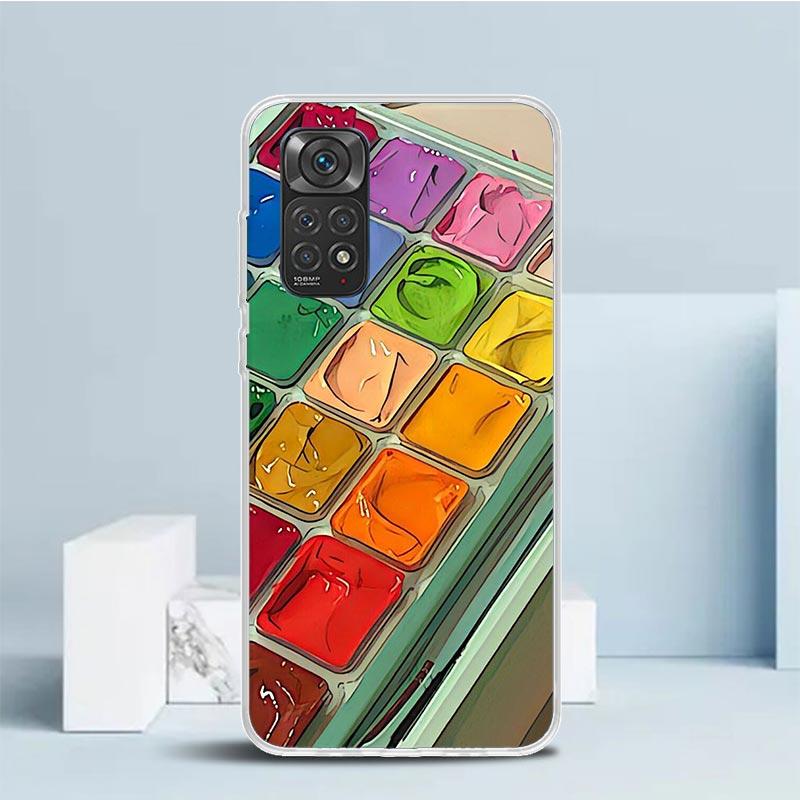 Watercolors Set Paint Palette Painting Box Phone Case For Xiaomi Redmi Note 15 14 14S 13 12S 12 Pro Plus 11S 11 11T 11E 10S 10 +