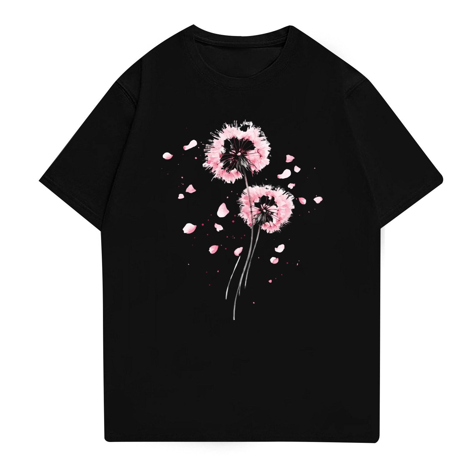 

Женская мода повседневная футболка с круглым вырезом и короткими рукавами, топ, футболка, топ L чёрный