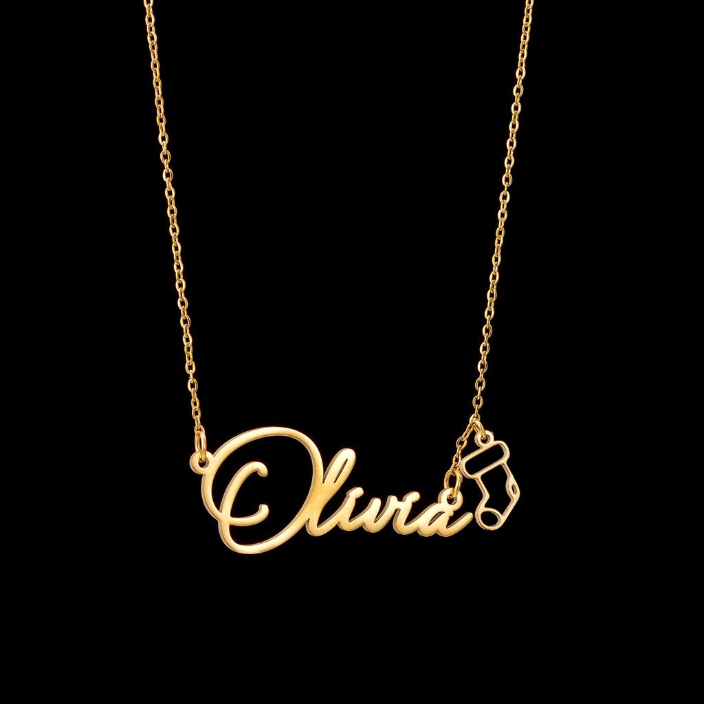 Atoztide Custom Name Necklace for Women Snowflake On Chain Stainless Steel Jewelry Winter Choker Personalized Christmas Gift