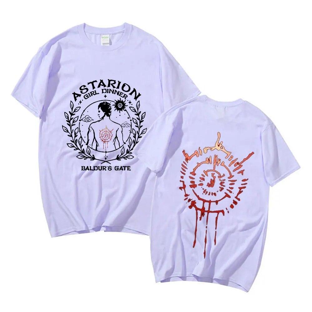 Heißer 2023 Astarion Doppelseitige Grafik T Shirt Unisex Frauen Mode Ästhetische Kleidung T-shirt Übergroßen T Shirts Tops Streetwear