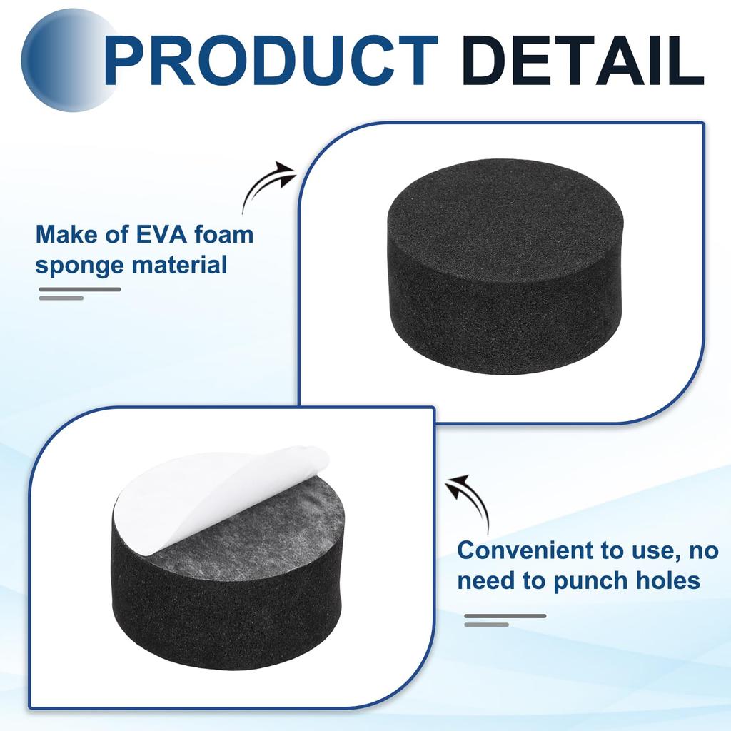 uxcell Vibration Damping Pads for 30mm 15mm EVA High Hardness Cushioning Black Speakers, (16-pack), Height, Vibration-Absorbing Rubber, Foam, 60,