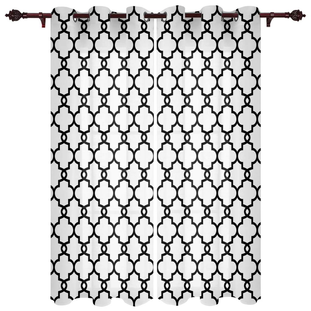 Perdele clasice, alb și negru, geometice, perdeluri prismatice moderne, perdele pentru living, obiecte decorative pentru living