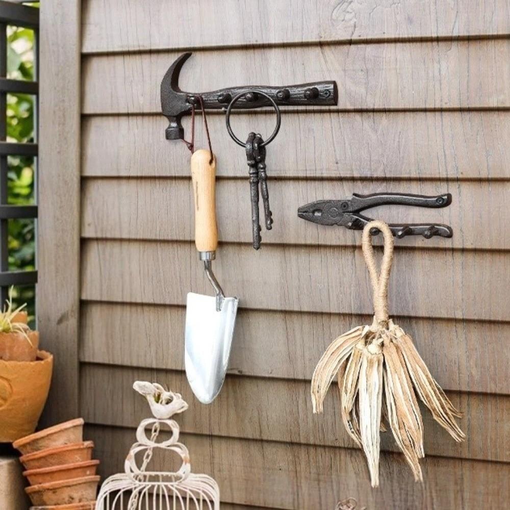 Vintage Wall-Mounted Decor Shelf DIY Dual-Purpose Hooks Cast Iron Wall Hooks  Craftsmen