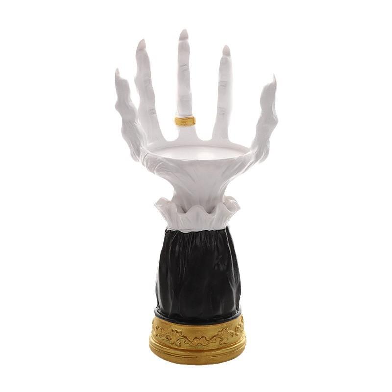 Handfläche Tablett Kerzenhalter Terror Finger Desktop Aufbewahrungsständer Kerzenleuchter Halloween Ostern Harz Kunsthandwerk Ornamente