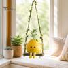 Small Gifts for Friends Cute Swinging Lemon Wall Hanging Ornament, Smiling Figurine, Resin Swing Personalized Room Decor Accessories Decor,