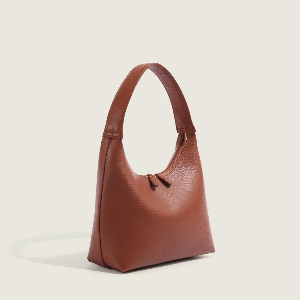 Ins Korean Bag Women's Solid Color Gentle Lady Handbag Simple and Versatile Shoulder Bag Armpit Bag