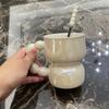 300ml Pearl Hand-held Ceramic Mug, Colored Coffee Mugs, Breakfast Milk Cups, High-value Couple Tea Cup, Birthday Gift Water Cup
