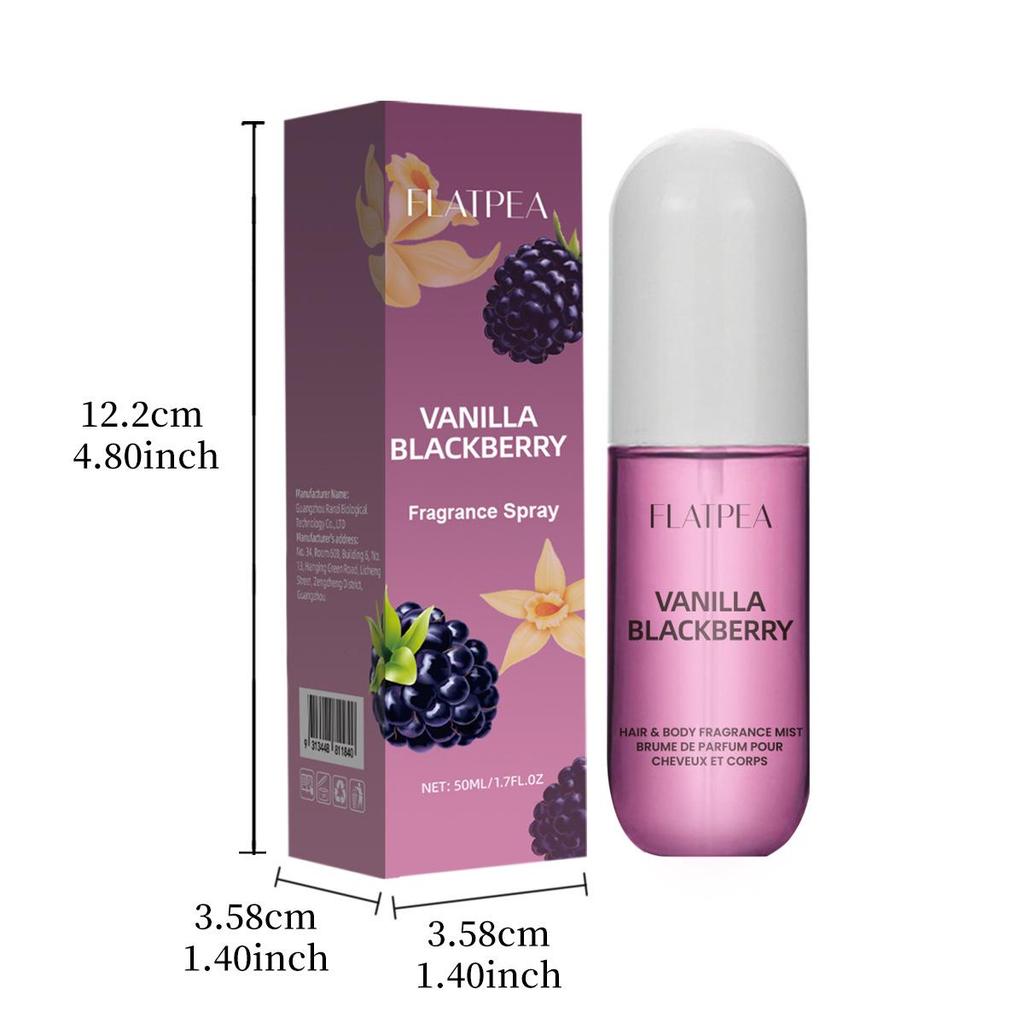 Vanilla Blackberry Hair Mist: Long-lasting Floral Fruity Fragrance Perfume