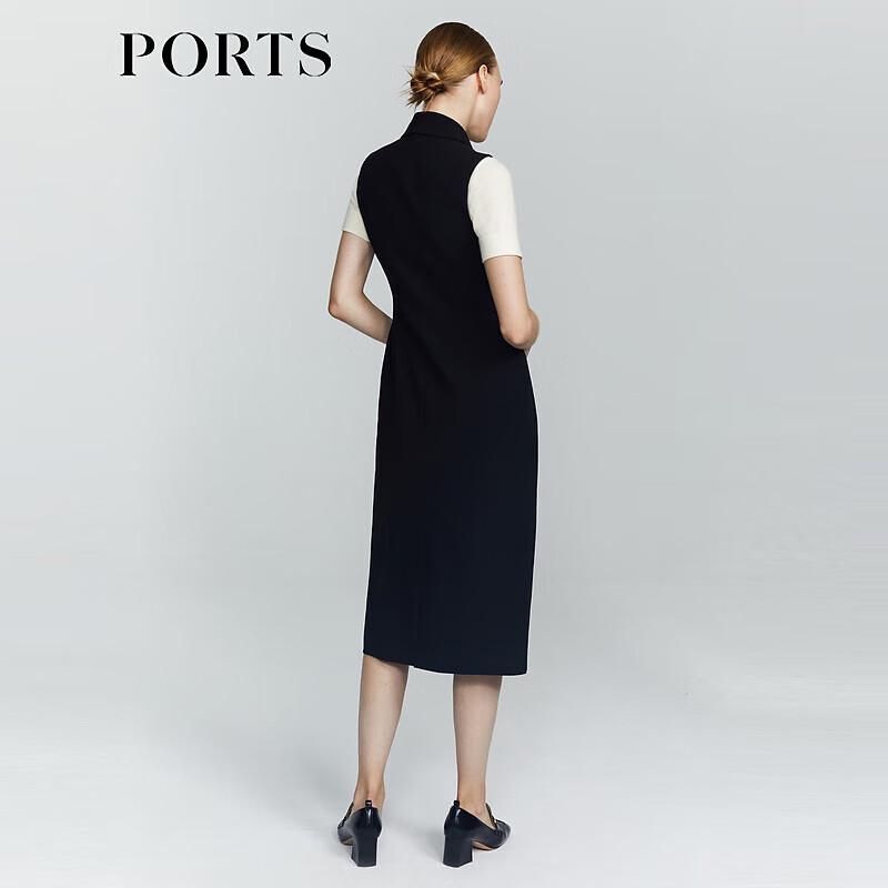 Ports Women's Elegant Double-Breasted Sleeveless Midi Dress