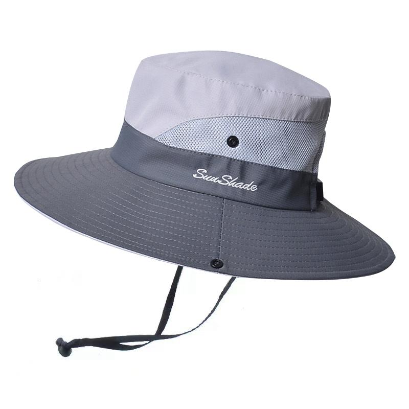 Summer Outdoor Fishing Sun Caps Waterproof UV Protection Wide Brim Bucket Hat Outdoor Climbing Hiking Beach Fisherman Sun Cap
