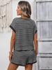2026 Summer Women's Fashion Round Neck Patchwork Short Sleeve Shorts Casual Two-Piece Set