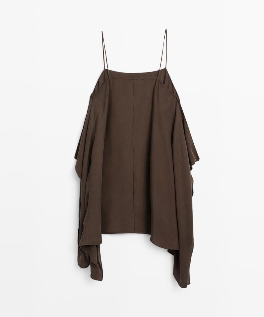 Masimodutti Ruffle Detail Strap Mini Dress