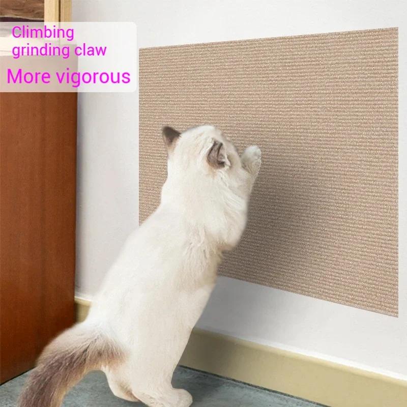 Self-Adhesive Cat Scratching Mat Trimmable Sofa Protector with Removable Carpet - Anti-Scratch Board & Play Pad for Cats