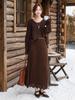 Fei Yuan Elegant Pleated Wool Plaid Skirt - Women's Autumn/Winter Midi in Versatile Solid Color