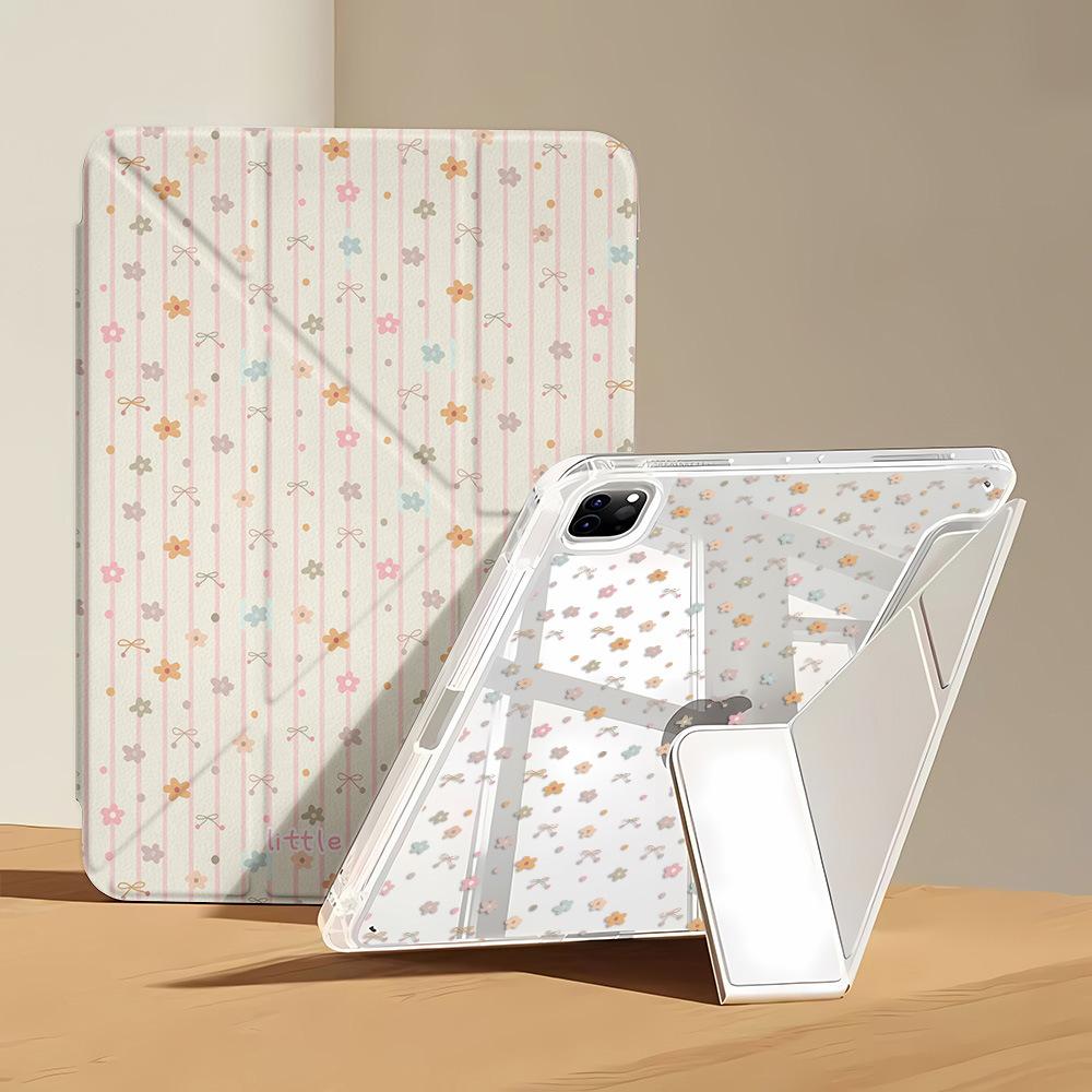 Dopamine flower is suitable for iPadPro 11 inch Y folded edge sticker, tablet protective case with pen slot, iPad Pro 13 inch