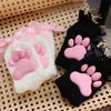 Coral Velvet Cat Paw Plush Socks Paw Pads Bowknot Warm Socks Y2k 3D Cat Paw Socks  Gift