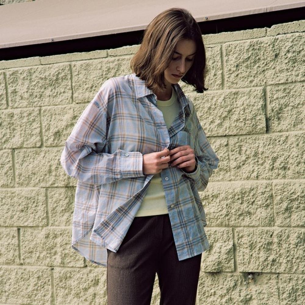 Joy Gryson Loose Fit Check Shirt Kw6mb4120 28 BLUE+CHECK/00_FREE
