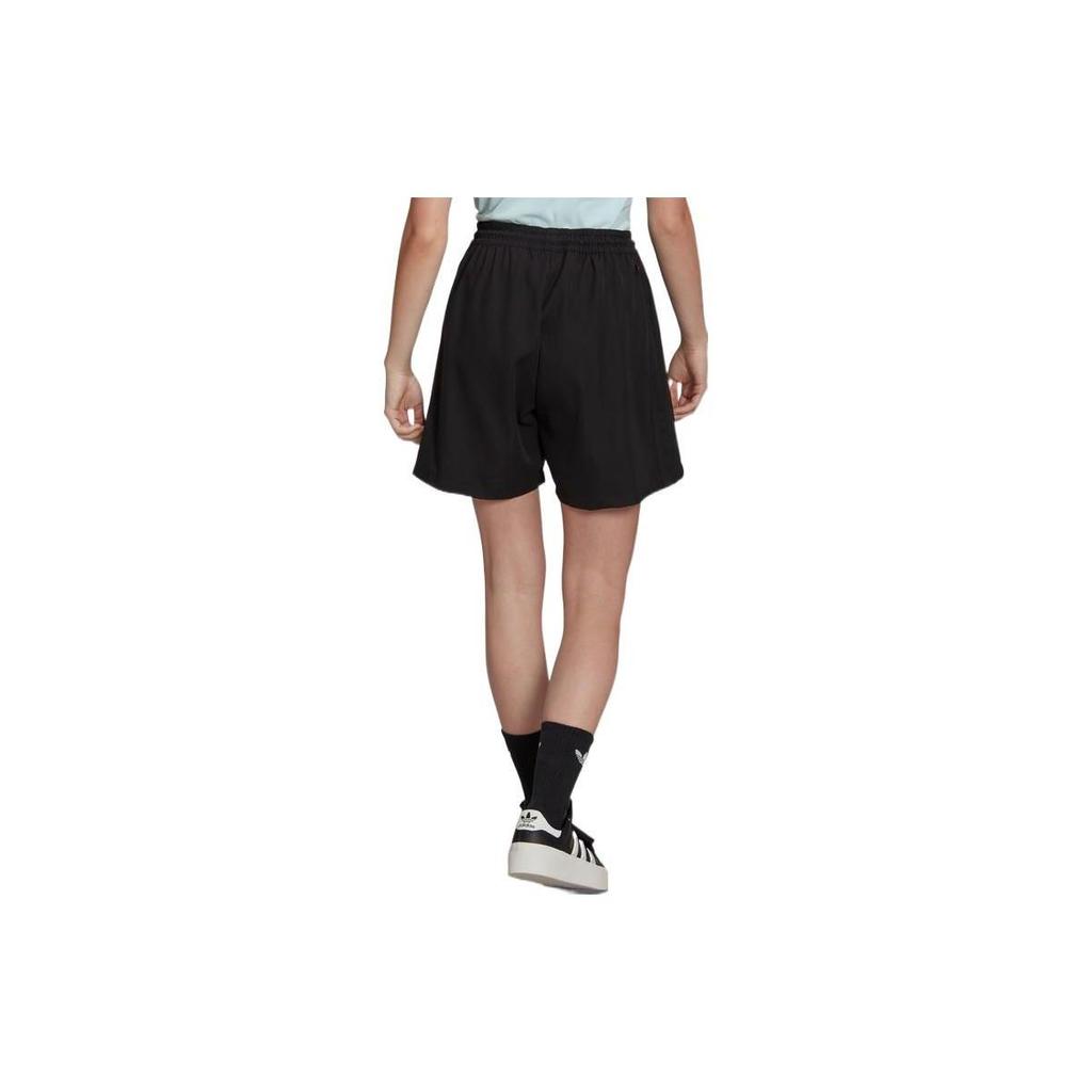 adidas Originals Adicolor Solid Color Elastic Low Waist Sports Casual Shorts Unisex Shorts Black HN3667