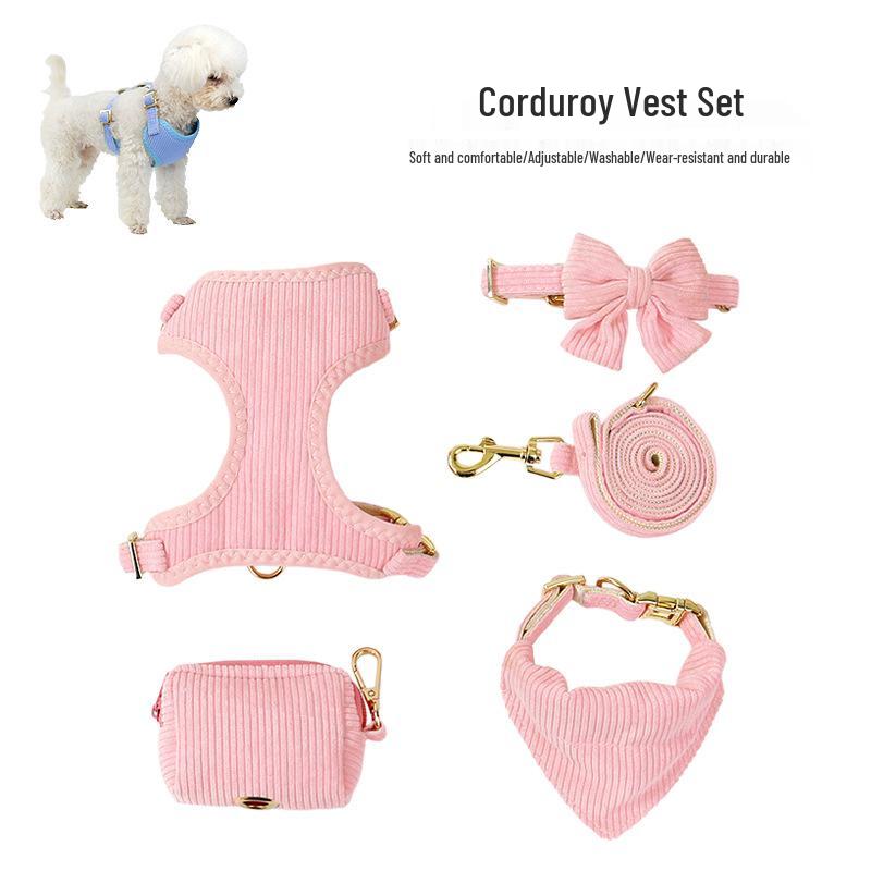 Guinzaglio e Pettorina per Cani Piccoli/Medi in Stile Gilet - Bichon, Teddy, Pomerania