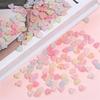TX23 70pcs 10x9mm Candy Color Petite Acrylic Minimalist Inner Peach Heart Charm Bead DIY Handmade Jewelry Bracelet Accessories