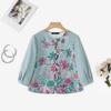 ZANZEA Women Casual Round Neck 3/4 Sleeve Loose Print Blouse