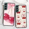 Cherry Bow Phone Case For Samsung Galaxy S22 S25 Ultra S21 S10 Plus S26 Edge S20 S23 S24 FE Cover Silicone Soft TPU Clear Sh