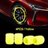4pcs Luminous Valve Caps Fluorescent Night Glowing Car Motorcycle Bicycle Bike Wheel Tyre Hub Luminous Valve Stem Caps Decors Stem Caps1