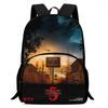 Stranger Things Schülerrucksack Oxford-Stoff Mit Atmungsaktivem Design Für Den Schulgebrauch