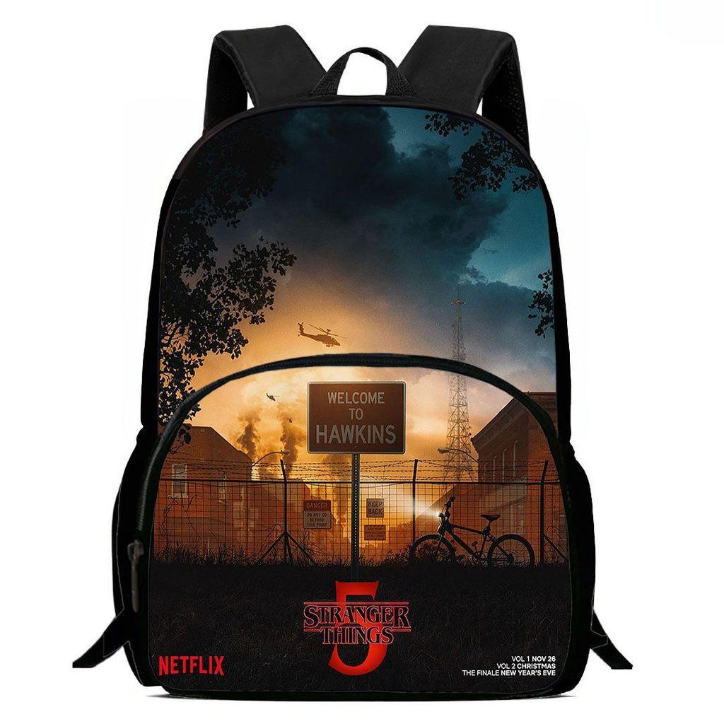 Stranger Things Schülerrucksack Oxford-Stoff Mit Atmungsaktivem Design Für Den Schulgebrauch