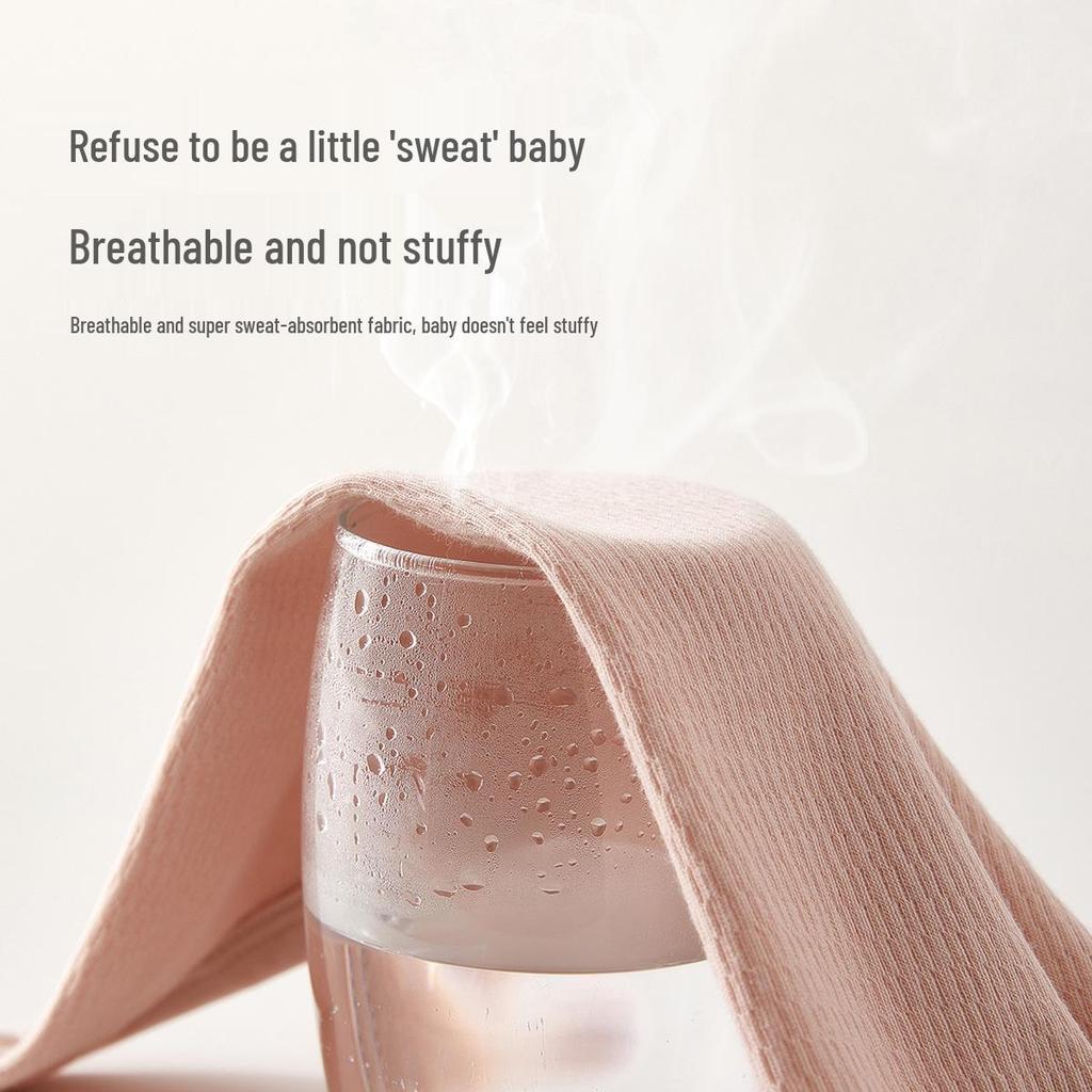 Infant Pure Cotton Long Sleeve Bodysuit with Off-Center Placket - Newborn Spring Romper