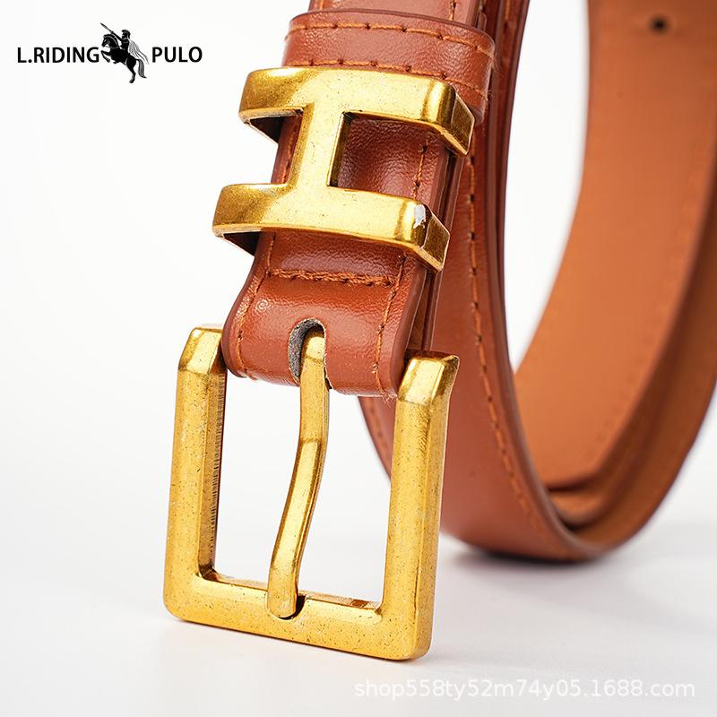 Women's Belt Versatile New Style Letter I-shaped Buckle Belt Women's Decorative Coat Trendy High-end Belt