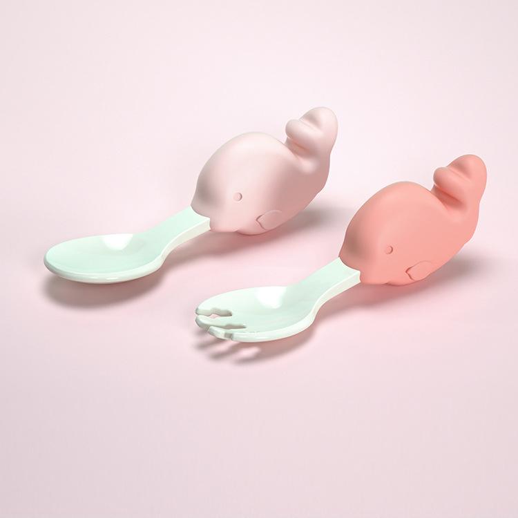 Baby Tableware Licking Spoon Baby Training Fork Spoon Children Short Handle Spoon Baby Food Supplement Infant Tableware