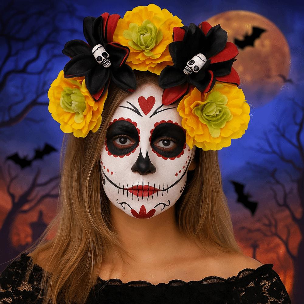 Exaggerated Halloween Hair Hoop Simulation Flower Gothic Flower Hairband  Cosplay