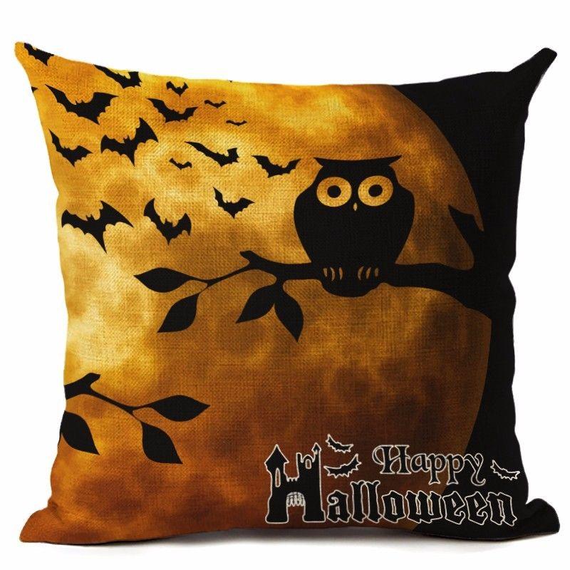 18" Cotton Halloween Linen Throw Pillow Case Cushion Cover Party Home Decor Sofa